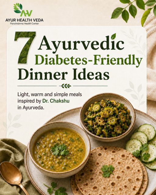 Dinner should be light, warm and easy to digest — especially when you are looking for diabetes-friendly food choices. 🌿

Here are 7 Ayurvedic dinner ideas inspired by Dr. Chakshu — from Lauki Moong Dal Soup and Barley Roti to Green Moong Khichdi, Jowar Roti, Karela Sabzi, Palak Moong Soup and Mixed Vegetable Soup.

Simple meals. Better digestion. Balanced lifestyle.

For a personalised Ayurvedic diet plan, visit Ayur Health Veda, Dharamshala.

📞 +91 70182 72566
📍 Ayur Health Veda, Sidhpur, Dharamshala
🌐 www.ayurhealthveda.co.in

[Ayurvedic Dinner Ideas, Diabetes Friendly Meals, Lauki Moong Dal Soup, Barley Roti, Green Moong Khichdi, Jowar Roti, Karela Sabzi, Ayurvedic Diet, Dharamshala, Dr Chakshu]

#Ayurveda #DiabetesFriendly #HealthyDinner #AyurvedicDiet #AyurHealthVeda