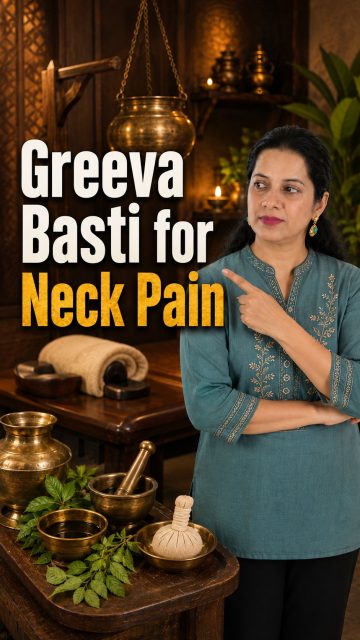 Neck stiffness, cervical pain or screen-time strain? 🌿
Greeva Basti is an Ayurvedic therapy where warm medicated oil is gently retained over the neck area to support relaxation, reduce stiffness and nourish the cervical region.
It may help in chronic neck pain, cervical spondylosis, screen-related stiffness and pain radiating towards the arms.
Experience traditional Ayurvedic care at Ayur Health Veda, Dharamshala.